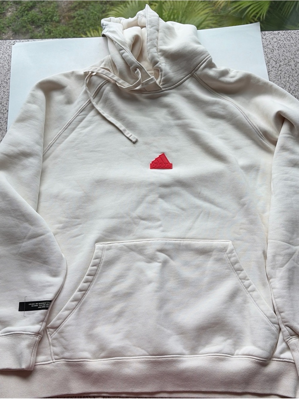 adidas Oversized Hooded Sweatshirt Women's, White, Size XL